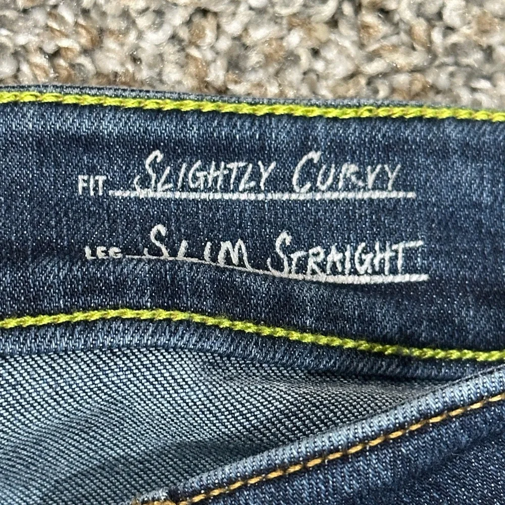 Women's Eddie Bauer 4 Small Jeans Slim Curvy Denim Navy Blue Straight Stretch - Picture 12 of 13